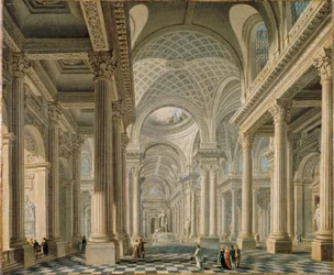 Interno della chiesa della Madeleine secondo il progetto dell