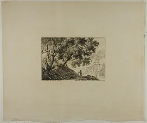 Paesaggio con uomo che porta il bastone