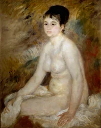 Dopo il bagno. Ritratto di una donna nuda seduta