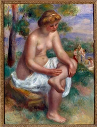 Bagnante seduta in un paesaggio chiamato Euridice Dipinto di Pierre Auguste Renoir