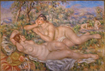 Donne al bagno (olio su tela)