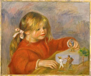 Claude Renoir, giocando (olio su tela)