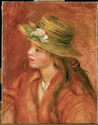 Fillette au chapeau de paille (olio su tela)