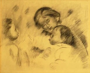 Gabrielle Renard con Jean Renoir e una bambina, c.1895-96