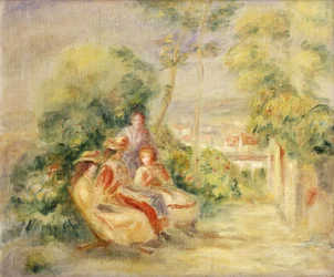 Ragazze in un giardino