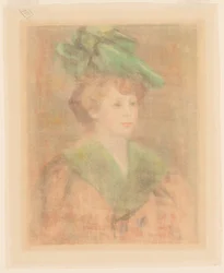 Signora con cappello verde Mlle. Dieterle, fine XIX-inizio XX secolo