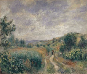 Paesaggio vicino a Essoyes con due figure sull