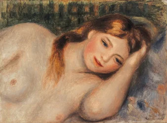Nudo, giovane ragazza sdraiata in busto, 1905