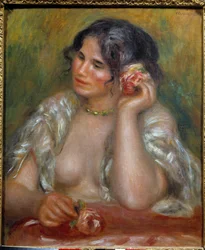 Ritratto di Gabrielle con la rosa. Dipinto di Pierre Auguste Renoir