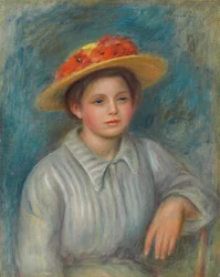 Ritratto di una donna con cappello fiorito