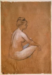 Bagnante seduta. Dipinto di Pierre Auguste Renoir