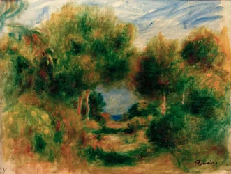 Uscita dal bosco, mare sullo sfondo