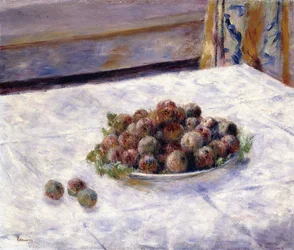 Natura morta, prugne su un piatto, c.1884