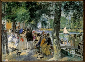 Nuoto nella Senna o La Grenouillere. Caffè ballo vicino a Chatou. Dipinto di Pierre Auguste Renoir (1841-1919) 1860 Mosca, Museo Pushkin