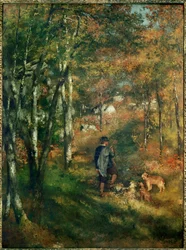 Il pittore Lecoeur nei boschi di Fontainebleau (olio su tela)