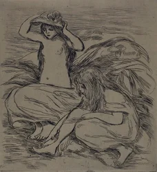 Due donne che fanno il bagno, c.1895