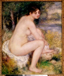 Donna nuda in un paesaggio