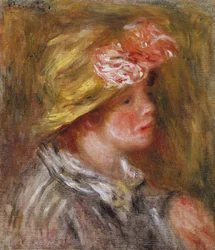 Giovane donna con un cappello fiorito