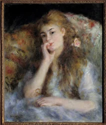 Giovane ragazza seduta o Il pensiero