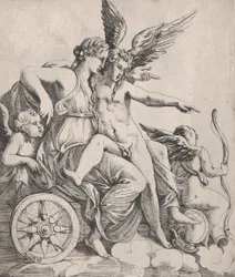 Venere e Cupido su un carro, 1607-61