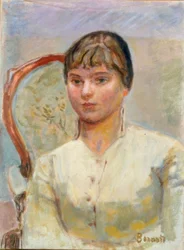 Giovane donna sulla poltrona