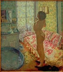 Il gabinetto con il divano rosa (Nudo in controluce)