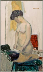 Nudo in piedi di profilo
