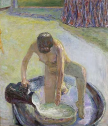 Nudo accovacciato nella vasca da bagno, 1918