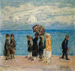 Passeggiatori al mare