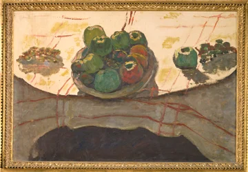 Natura morta, piatto con frutta (dipinto su tela)