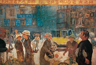 Parigi con taxi (dipinto su tela)