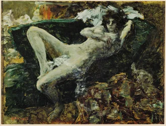 Il nudo blu (olio su tela)