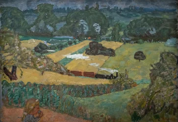 Treno e chiatte, 1909