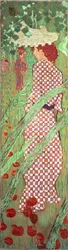 Donna con vestito a quadri, uno dei quattro pannelli di Donne nel giardino, 1891