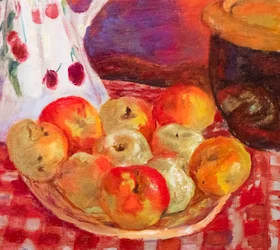 Mele gialle e rosse, dettaglio