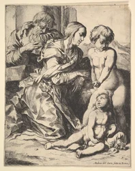 Vergine inginocchiata davanti a Cristo, 1610-42