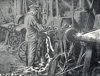 Industria della pelle: falciatura meccanica delle pellicce, Incisione da 