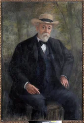 Ritratto del presidente del consiglio Henri Brisson (1835-1912) nel suo giardino a Montmorency