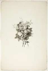 Bouquet con Rose, dalla Collezione di Diversi Mazzi di Fiori, Inventato e Disegnato da Jean Pillement e Inciso da P. C. Canot