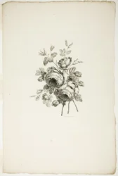 Bouquet con rose, dalla Collezione di diversi bouquet di fiori, inventati e disegnati da Jean Pillement e incisi da P. C. Canot