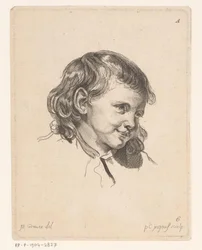 Testa di un bambino, rivolta a destra (dalla serie Teste di diverse figure)