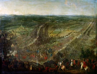 Guerra della Lega di Augusta: “Battaglia di Fleurus vinta dal maresciallo del Lussemburgo contro le armi di una coalizione delle Province Unite, degli Imperiali, della Spagna e della Gran Bretagna, il 1/07/1690”