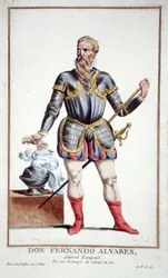 Don Fernando Álvarez (1507-82), da «Recueil des Estampes, représentant les Rangs et les Dignités, suivant le Costume de toutes les Nations existantes», pubblicato nel 1780