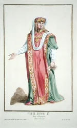 Filippo I (1478-1506), re di Castiglia, da «Recueil des Estampes, représentant les Rangs et les Dignités, suivant le Costume de toutes les Nations existantes», pubblicato nel 1780