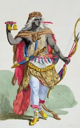 La regina Anna Nzinga (1583-1663), da "Receuil des Estampes, representant les Rangs et les Dignites, suivant le Costume de toutes les Nations existantes", pubblicato nel 1780 (incisione colorata a mano)