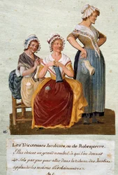Rivoluzione francese: Magliaie giacobine o Robespierre. Si dava denaro a queste donne per andare al Club dei Giacobini