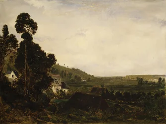 Una vecchia cappella in una valle, ca. 1835