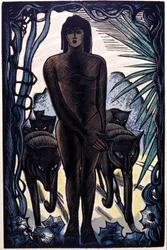 Mowgli e i lupi nella giungla