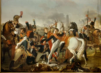 Napoleone I, ferito davanti a Ratisbona, viene curato dal chirurgo Yvan, 23 aprile