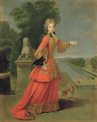 Marie-Adelaide de Savoie (1685-1712) in abito da caccia, c.1704